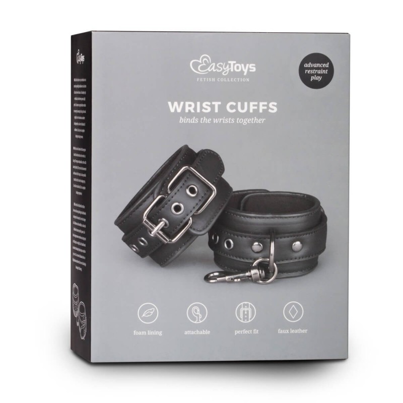 Black Vegan Leather Handcuffs ET281