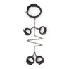 Fetish Set with Necklace and 4 Black Leather Handcuffs ET372