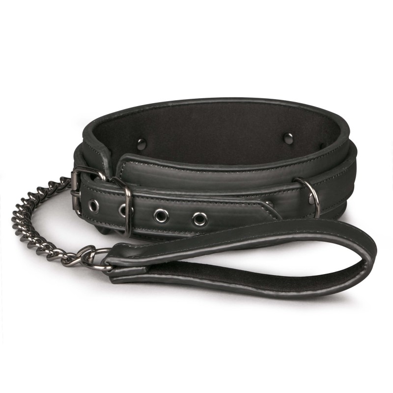 Leather collar with strap ET370