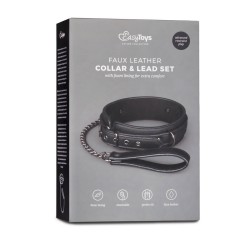 Leather collar with strap ET370