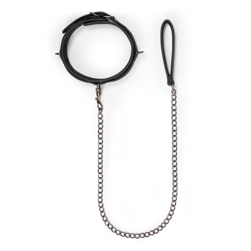 Leather collar with strap ET370
