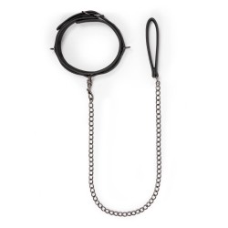 Leather collar with strap ET370