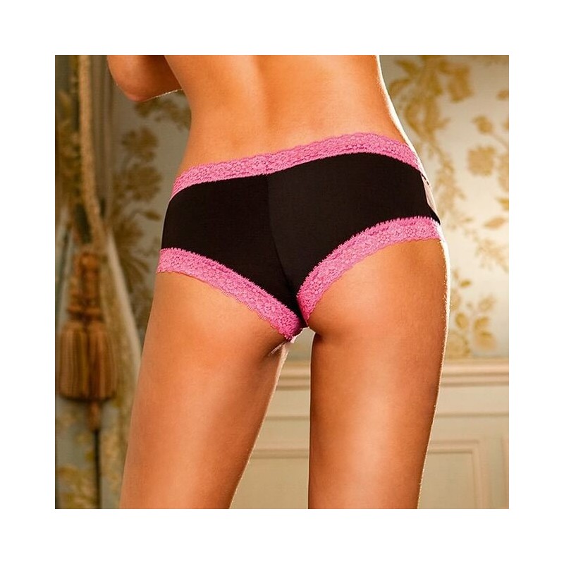 Boyshort  Morado con encaje Rosa