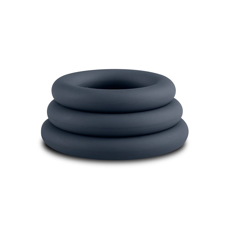 Kit 3 Anillas Pene Silicona Gris