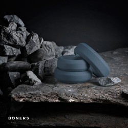 Kit 3 Anillas Planas Pene Silicona Gris