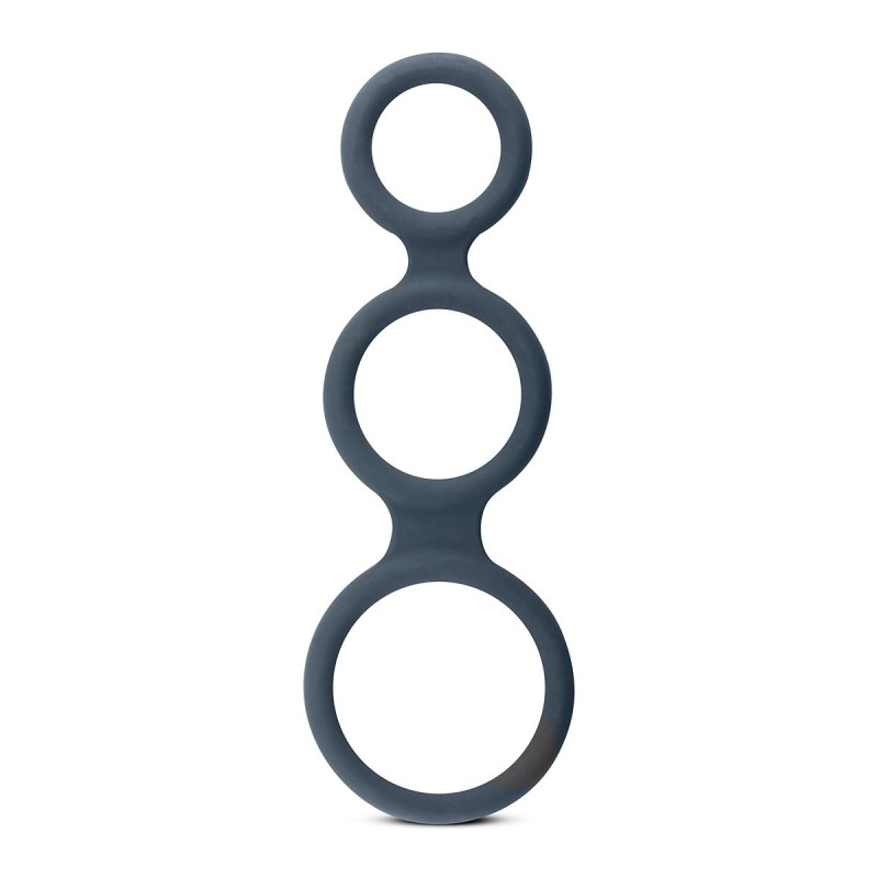 Triple Ring for Penis Silicone Grey
