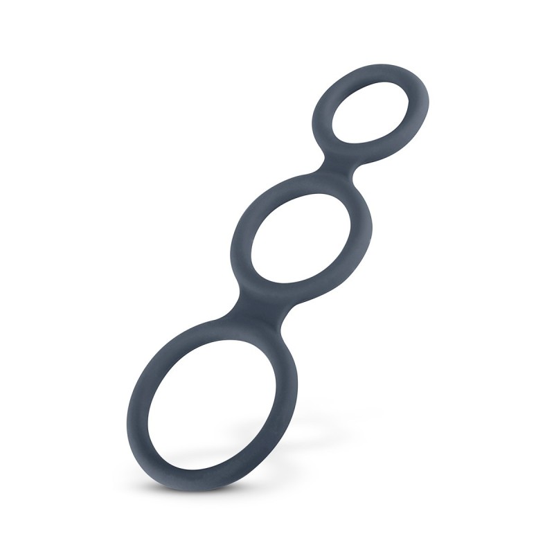 Anilla Triple para Pene Silicona Gris
