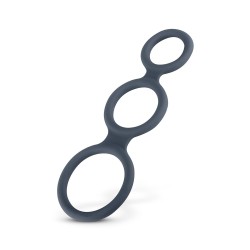 Anilla Triple para Pene Silicona Gris
