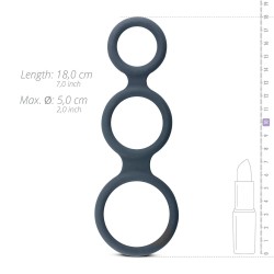 Triple Ring for Penis Silicone Grey