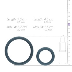 Kit 6 Flat Rings Penis Silicone Grey