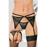 Liguero y Tanga Negro 3318
