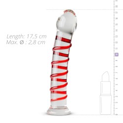 Glass Dildo No. 15 Rojo (17,5cm x 2,8cm)