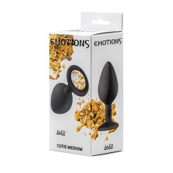 Joya Anal Silicona Emotions- Negro-Dorado - Talla M