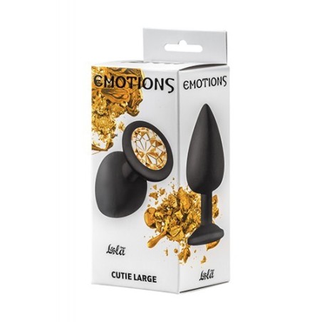 Joya Anal Silicona Emotions- Negro - Dorado- Talla L