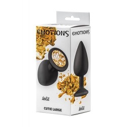 Joya Anal Silicona Emotions- Negro - Dorado- Talla L