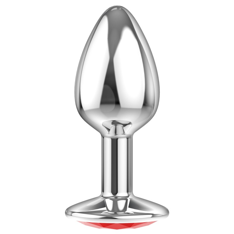 Sparkle Small - Joya Anal Aluminio - Rojo - Talla S