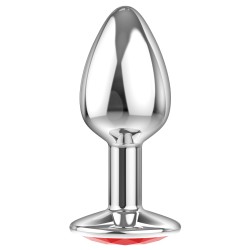 Sparkle Small - Joya Anal Aluminio - Rojo - Talla S