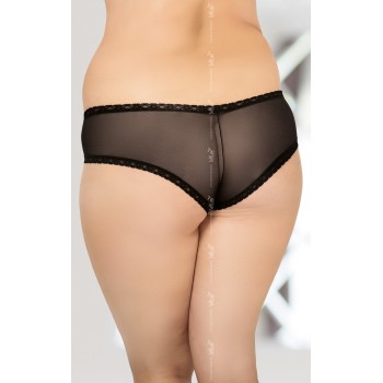 Queen Size Braguitas abiertas con Encaje 2469 Negro XL a XXXL 2