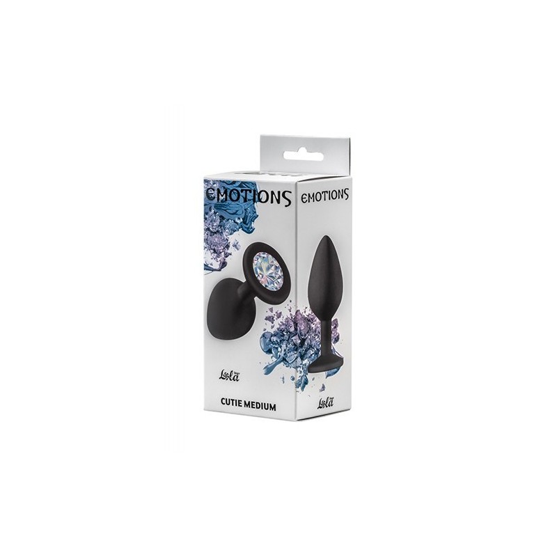 Joya Anal Silicona Emotions- Negro- Diamante - Talla M