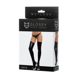 Wetlook Black Lotis Stockings Size L