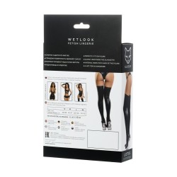Wetlook Black Lotis Stockings Size L