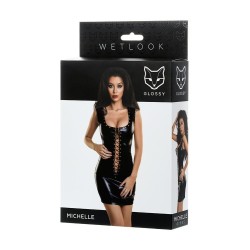 Wetlook Minidress Black Michelle Size M