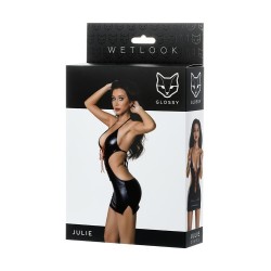 Wetlook Minidress Black-Red Julie Size S