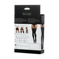 Stockings with Blonda Wetlook Black Eliza Size XL