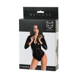 Body Wetlook Negro con cremallera Alessia Talla S