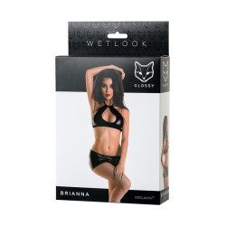 Set 2 pieces Wetlook Black Brianna Size M
