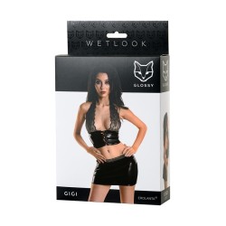 Set 2 pieces Wetlook Black Gigi Size L