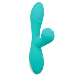 Caribbean Shine Blue Suctioner + Vibrator + Rechargeable Pushbutton