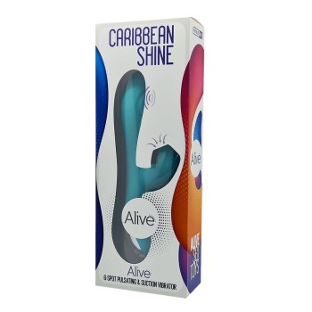 Caribbean Shine Azul Succionador + Vibrador  + Pulsador Recargable 2