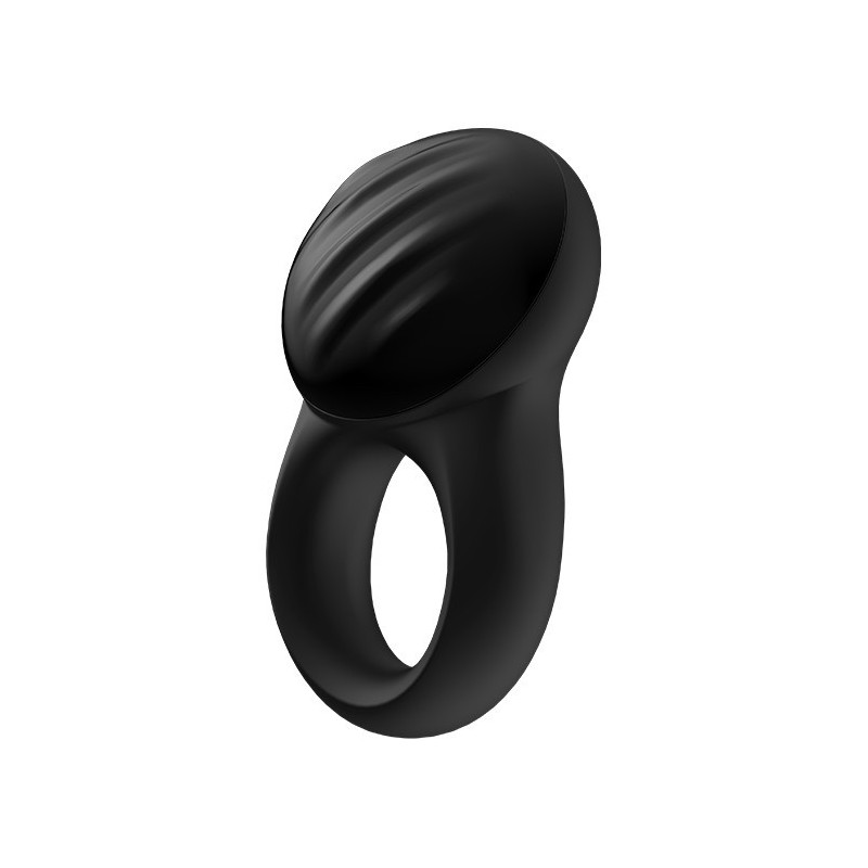 Signet Ring Black incl. Bluetooth and App - 10 modes - Rechargeable Ring