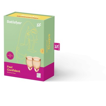 Feel confident Menstrual Cup Naranja Set de 2 Copas Vaginales Satisfyer 2