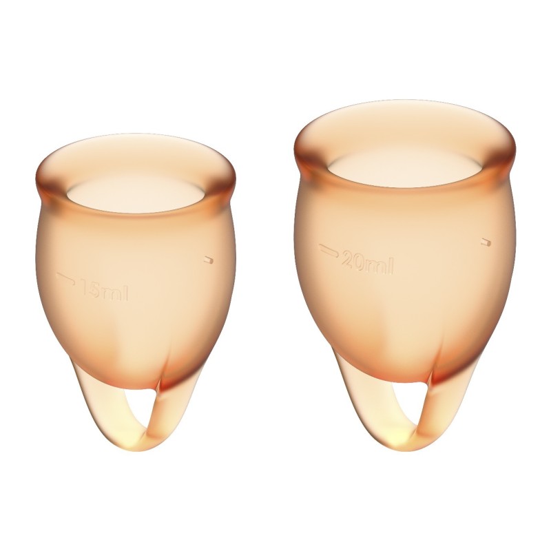 Feel confident Menstrual Cup Naranja Set de 2 Copas Vaginales Satisfyer