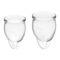 Feel confident Menstrual Cup Transparent Set of 2 Vaginal Cups Satisfyer