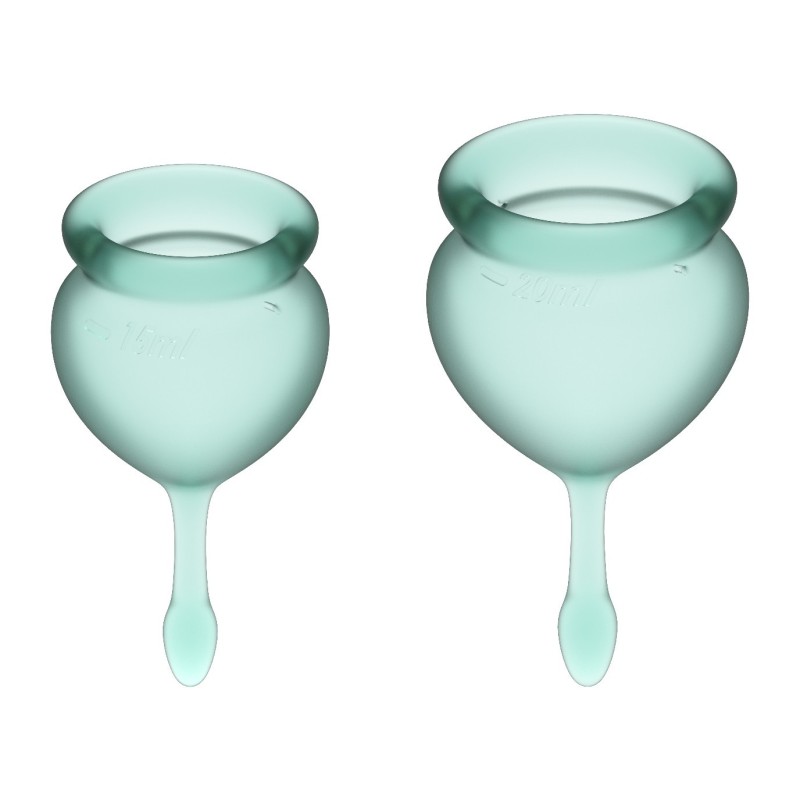 Feel good Menstrual Cup Dark Green Set of 2 Vaginal Cups Satisfyer