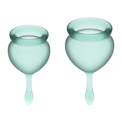 Feel good Menstrual Cup Dark Green Set of 2 Vaginal Cups Satisfyer