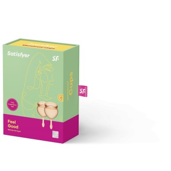 Feel good Menstrual Cup Naranja Set de 2 Copas Vaginales Satisfyer 2