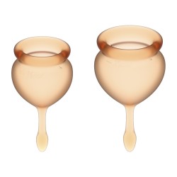 Feel good Menstrual Cup Naranja Set de 2 Copas Vaginales Satisfyer
