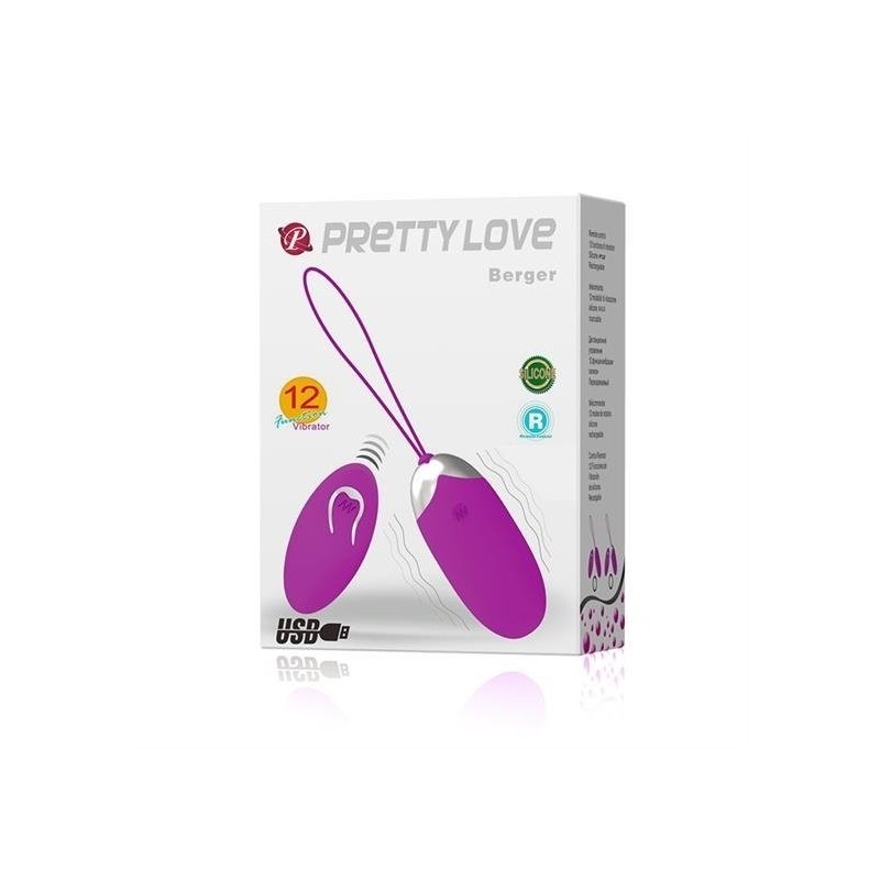 Huevo Vibrador Wireless Recargable 12 modos Berger Pretty Love