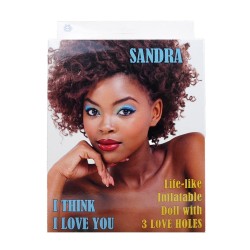 Sandra Black Doll - printed face - 3 holes