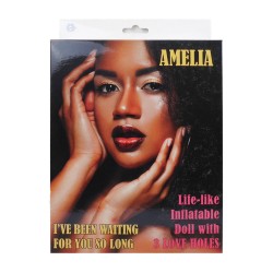 Muñeca Negra Amelia - cara impresa - 3 orificios