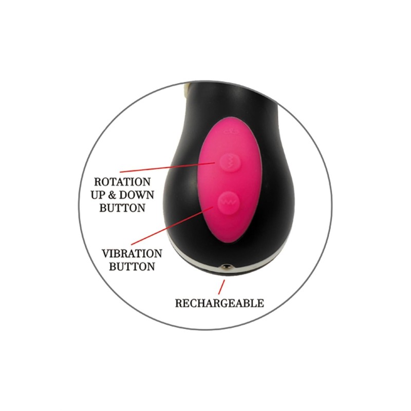 Uranus Vibrator Double Rotator TPR Rechargeable Up&Down 12modos 27cm