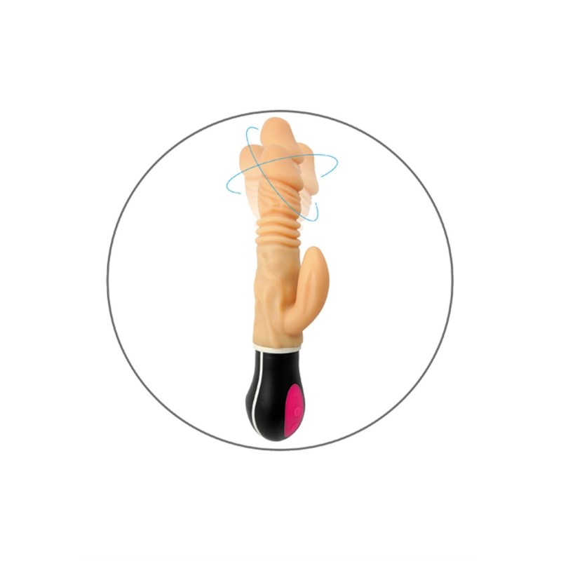 Uranus Vibrador Doble Rotador TPR Recargable Up&Down 12modos 27cm