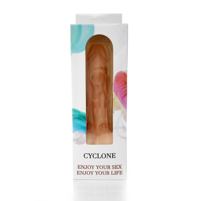 Cyclone Vibrator with Testicles 12 functions Ciber Skin 19.5cm Flesh