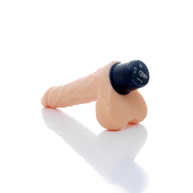 Cyclone Vibrador con testículos 12 funciones Ciber Skin 19,5cm Flesh