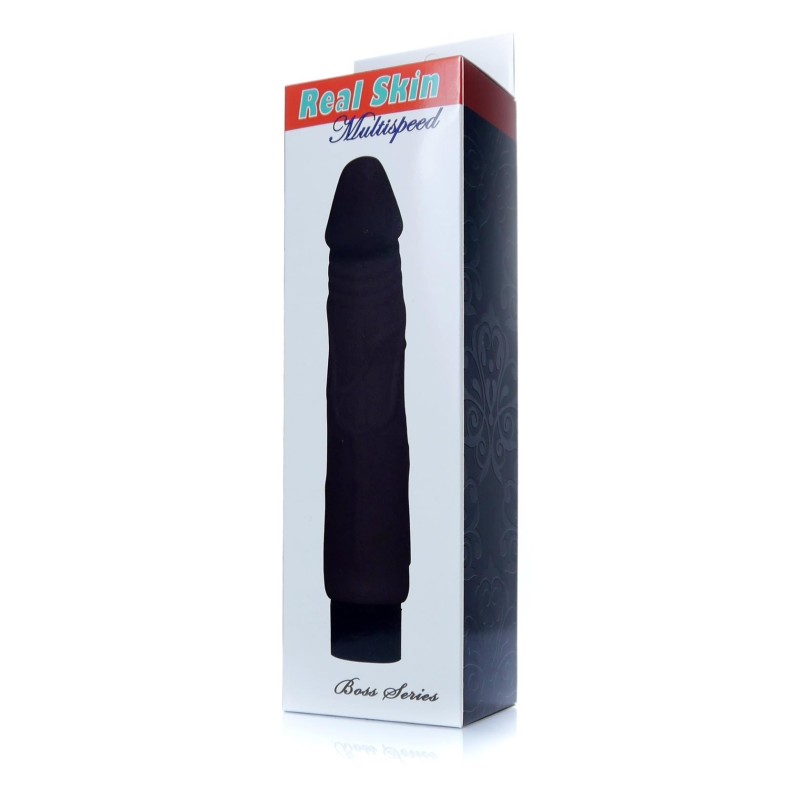 Vibrator Black Real Skin TPE 22x4cm