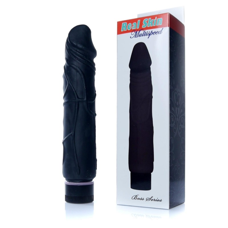 Vibrator Black Real Skin TPE 22x4cm